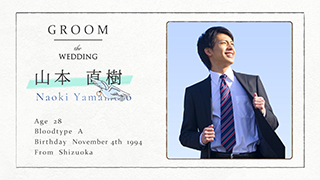 オープニングムービー　スケッチ　新郎写真1枚目